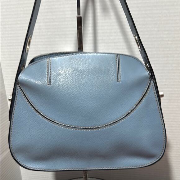 Tod's Blue Leather Shoulder Bag with Curved Flap - Picture 3 of 9